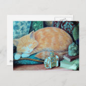 キャットアンドインディアンゾウデザイン ポストカード (正面/裏面)