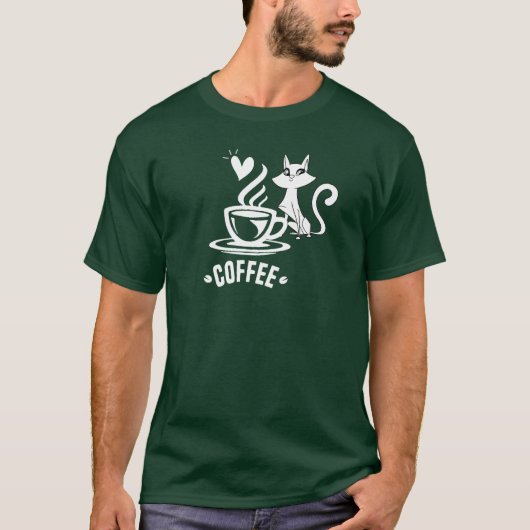 キャットアンドコーヒー Tシャツ (正面)