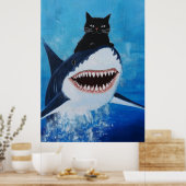 キャットアンドシャーク絵を描ズ ポスター (キッチン)