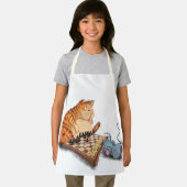 キャットアンドマウス遊チェス漫画スケッチおもしろい エプロン (インサイチュ)