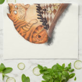 キャットアンドマウス遊チェス漫画スケッチおもしろい キッチンタオル (折り畳み)