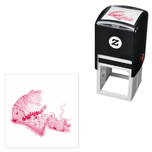 キャットアンドマウス遊チェス漫画スケッチおもしろい セルフインキングスタンプ (インサイチュ)