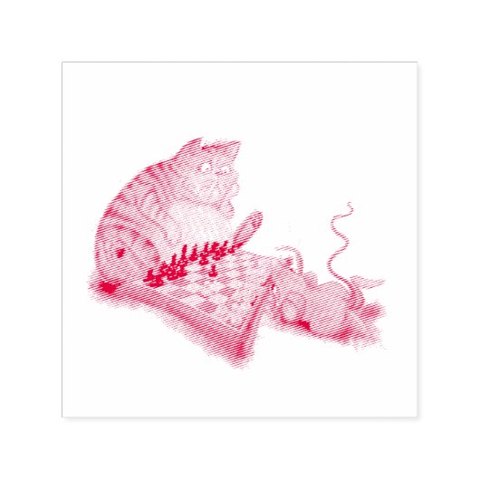 キャットアンドマウス遊チェス漫画スケッチおもしろい セルフインキングスタンプ (デザイン)