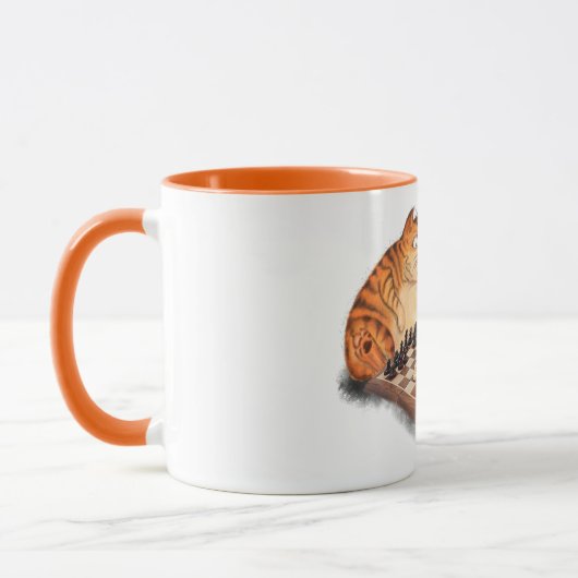 キャットアンドマウス遊チェス漫画スケッチおもしろい マグカップ (左)