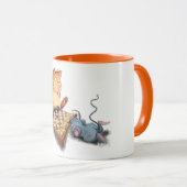 キャットアンドマウス遊チェス漫画スケッチおもしろい マグカップ (正面右)