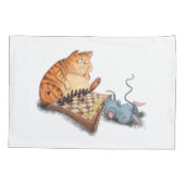 キャットアンドマウス遊チェス漫画スケッチおもしろい 枕カバー (裏面)