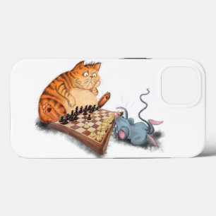 キャットアンドマウス遊チェス漫画スケッチおもしろい iPhone 13ケース