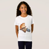 キャットアンドマウス遊チェス漫画スケッチおもしろい Tシャツ (正面フル)