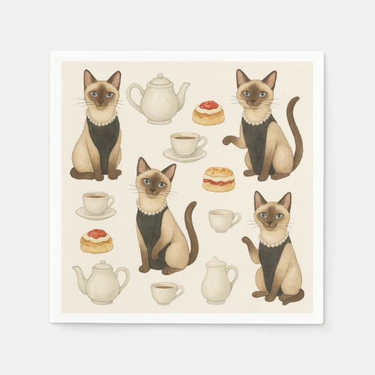 キャットアヴェンアフタヌーンティーパーティーロンドン スタンダードカクテルナプキン (正面)