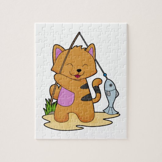 キャットアースフィッシャ魚釣りロッド&フィッシュ ジグソーパズル (縦)