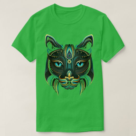 キャットアートアステカ子アステカ天古代の先住民Des Tシャツ (デザイン正面)