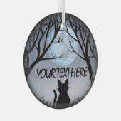 キャットアートオーナメントパーソナライズされた猫好き装飾 ガラスオーナメント (正面右)