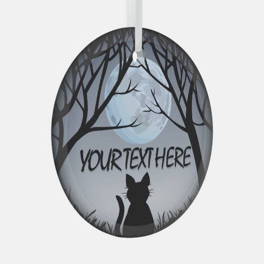 キャットアートオーナメントパーソナライズされた猫好き装飾 ガラスオーナメント (正面右)
