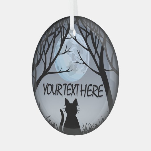 キャットアートオーナメントパーソナライズされた猫好き装飾 ガラスオーナメント (正面左)