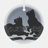 キャットアートオーナメントパーソナライズされた猫好き装飾 ガラスオーナメント (正面)