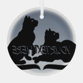 キャットアートオーナメントパーソナライズされた猫好き装飾 ガラスオーナメント (裏面)