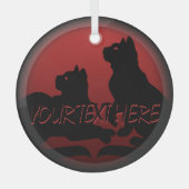 キャットアートオーナメントパーソナライズされた猫好き装飾 ガラスオーナメント (正面)