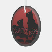 キャットアートオーナメントパーソナライズされた猫好き装飾 ガラスオーナメント (正面左)