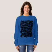 キャットアートジャージー女子クラシックブラックキャットシャツ スウェットシャツ (正面フル)