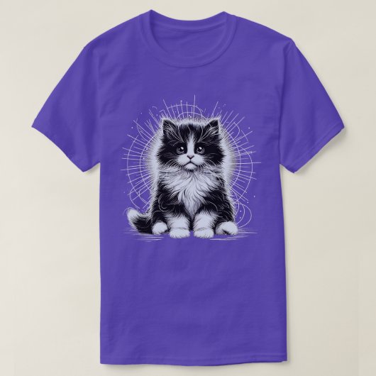 キャットアートデザインおもしろい猫好きキャットアートプリントT Tシャツ (デザイン正面)