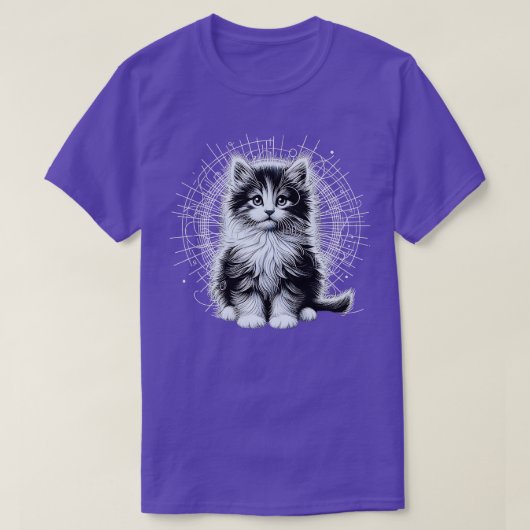 キャットアートデザインおもしろい猫好きキャットアートプリントT Tシャツ (デザイン正面)