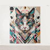キャットアートデザイン タペストリー (正面)