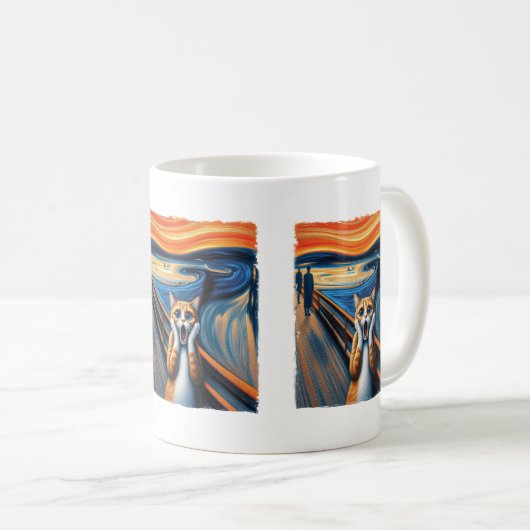 キャットアートパロディ猫好きとペットの飼い主を叫ぶ コーヒーマグカップ (正面右)