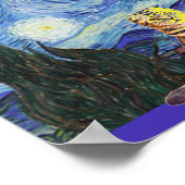 キャットアートパロディ、ファンゴッホ、スターリーナイト ポスター (角)