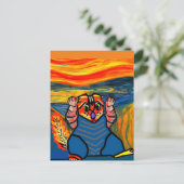 キャットアートパロディ・ムンチによる悲鳴 ポストカード (スタンド正面)