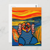 キャットアートパロディ・ムンチによる悲鳴 ポストカード (正面/裏面)