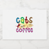 キャットアート猫ブックスコーヒー スパークリングワインラベル (シングルラベル)