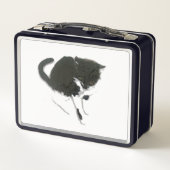 キャットアート白黒子猫 メタルランチボックス (裏面)