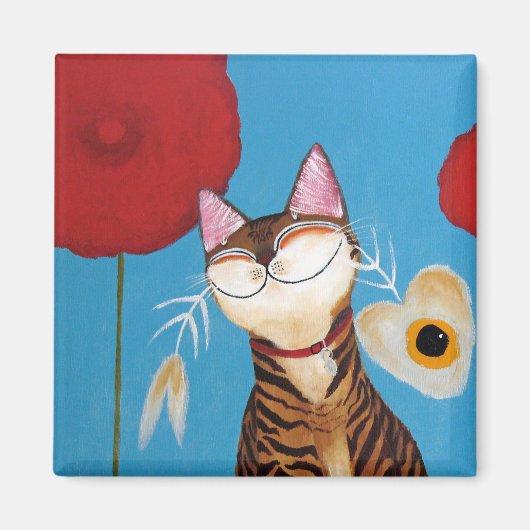 キャットアート – ケンゾフラワー マグネット (正面)