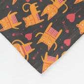 キャットアート |可愛い猫パターン子供っぽい フリースブランケット (角)