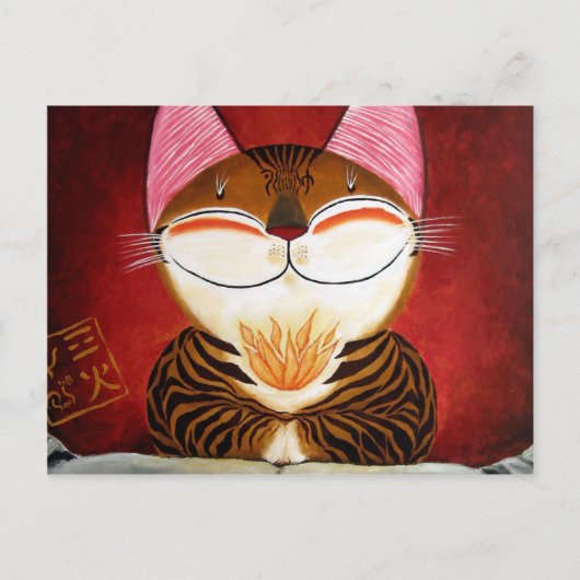 キャットアート – 火災（5つの要素） ポストカード (正面)