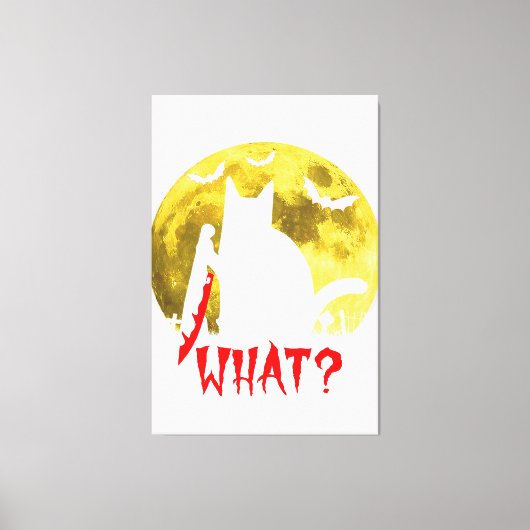 キャットイズオールパンプキン秋ハロウィンキャットF キャンバスプリント (正面)