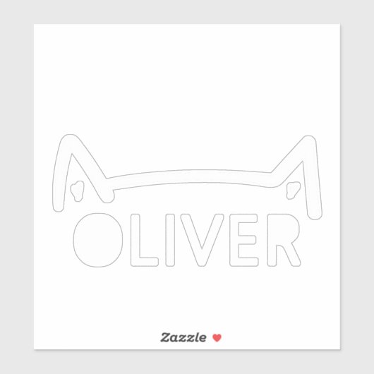 キャットイヤーカーデカール名前をカスタムするホワイトウィンドウバンパー シール (シート)