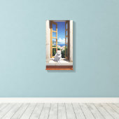 キャットインイタリアキャンバスウォールアート キャンバスプリント (インサイチュ (ウッドフロア))