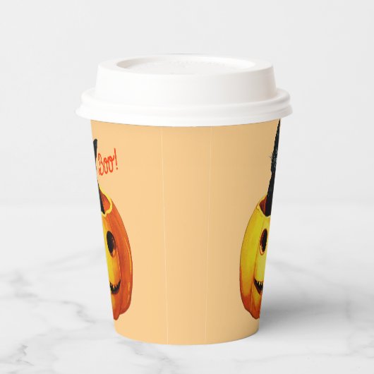 キャットインカボチャヴィンテージハロウィーンコーヒーマグ 紙コップ (左)