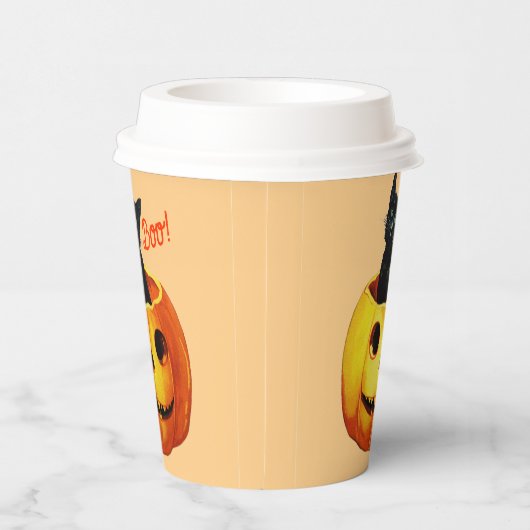 キャットインカボチャヴィンテージハロウィーンコーヒーマグ 紙コップ (右)