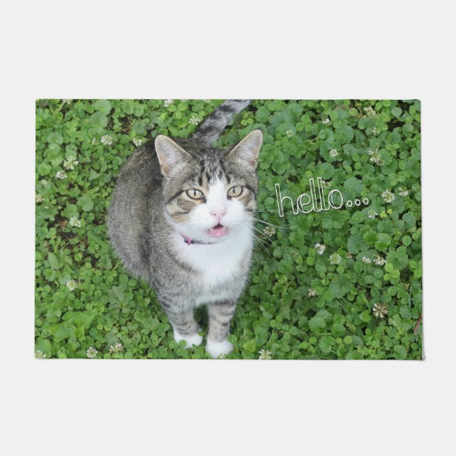 キャットインクローバーことわざ ドアマット (正面)