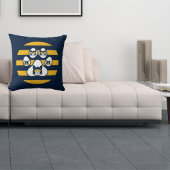 キャットインサングラスオンサンセットポーズヴィンテージネイビー クッション