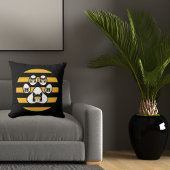 キャットインサングラスヴィンテージサンセットポーズ金ゴールドブラック クッション