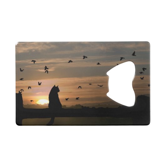 キャットインザサンセットクレジットカードボトルオープナー クレジットカード栓抜き (正面(横))