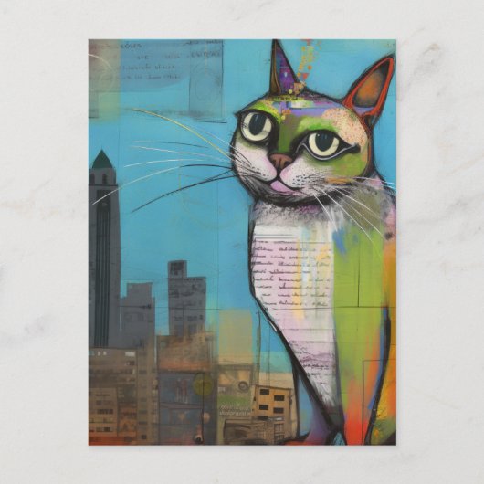 キャットインザシティコラージュ ポストカード (正面)