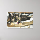 キャットインザバッグウォーター絵画カラーキャンバスプリント キャンバスプリント (正面)