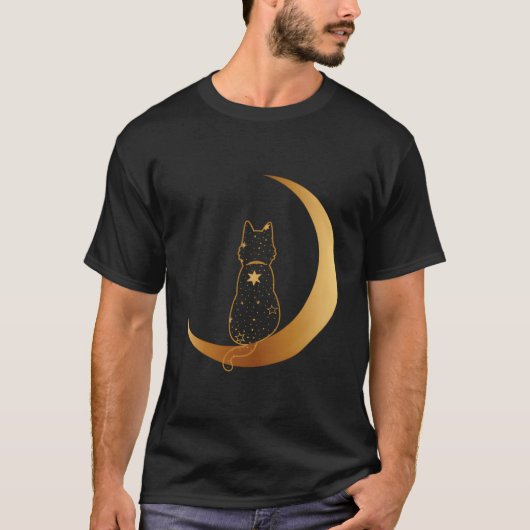 キャットインザムーンデザイン Tシャツ (正面)