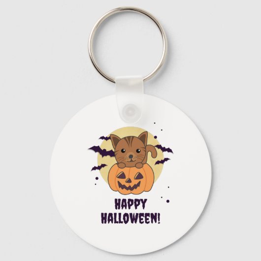 キャットインパンプキンスイートキャッツハッピーハローウィン キーホルダー (正面)