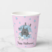 キャットインパンプキンスカルキャンディーコーンキッズハロウィーンパップ 紙コップ (正面)