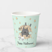 キャットインパンプキンスカルキャンディーコーンキッズハロウィーン 紙コップ (正面)